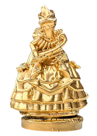 Mini Estátua Nanã 3D Dourada (5cm)