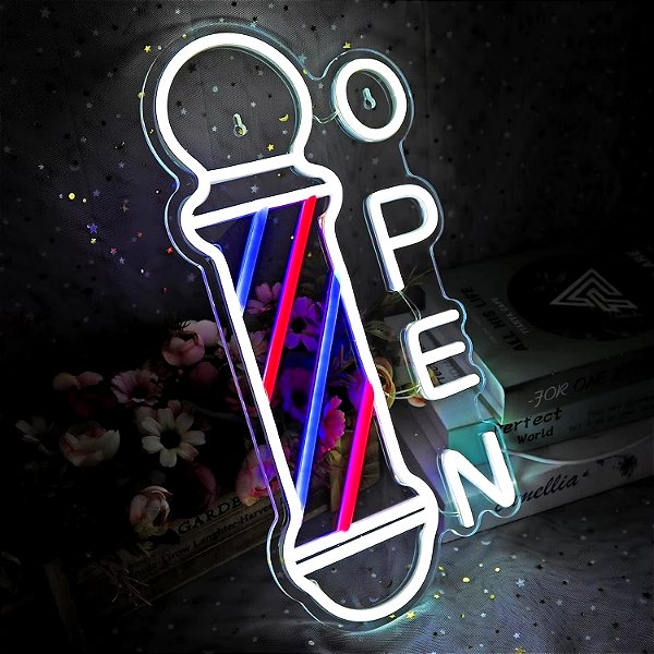 NEON de Led para barbearia e cabeleireiro com 1 ano de garantia 400x200x6mm