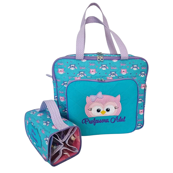 Bolsa com divisões e nécessaire rocambole