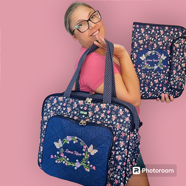 Bolsa com divisões e pasta organizadora