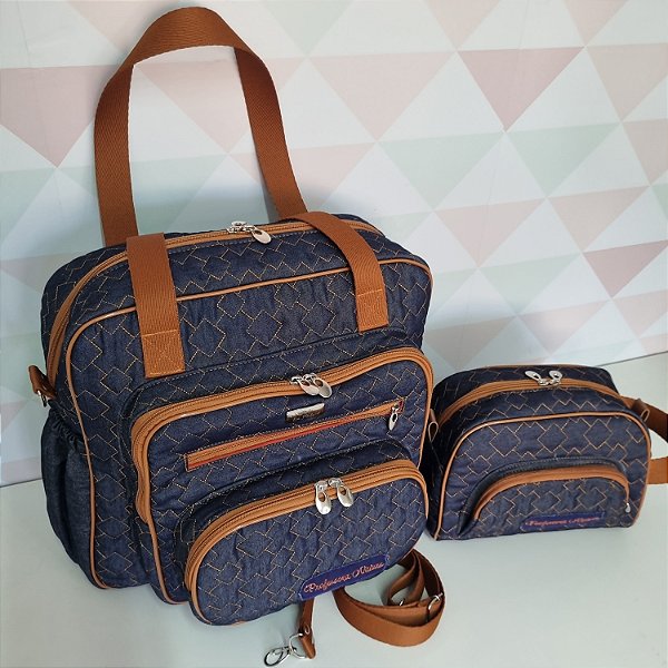 Bolsa Beah e nécessaire Flora jeans