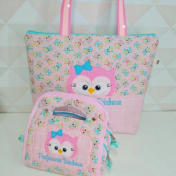 Bolsa professora e nécessaire alça dupla