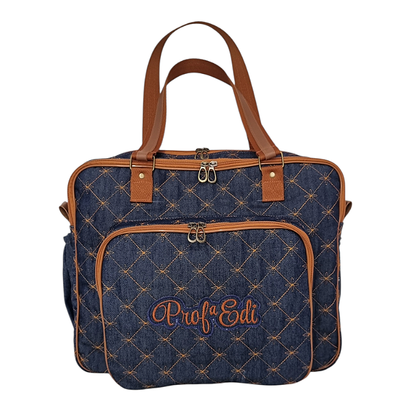Bolsa com divisões em jeans