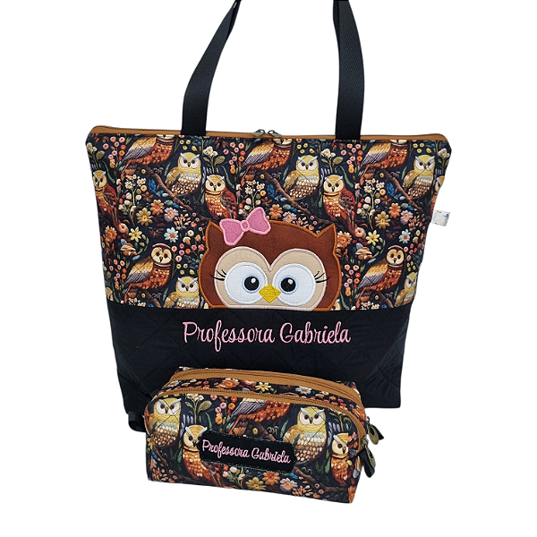 Bolsa corujinha e estojo 2