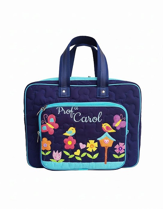 Bolsa com divisões jardim marinho tiffany