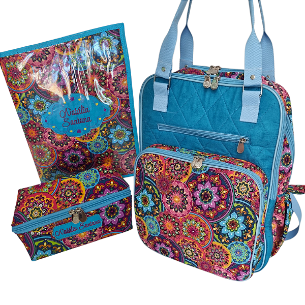 Bolchila Nati, capa para pasta e necessaire cestinha