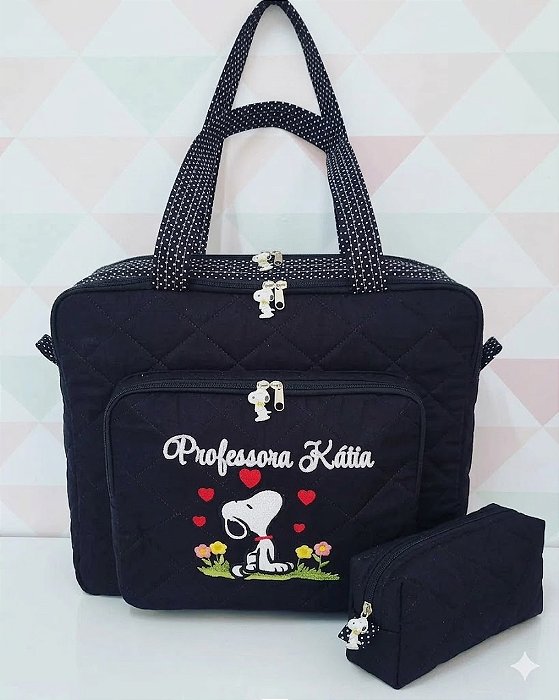 Bolsa com divisões e estojo 1 snoopy