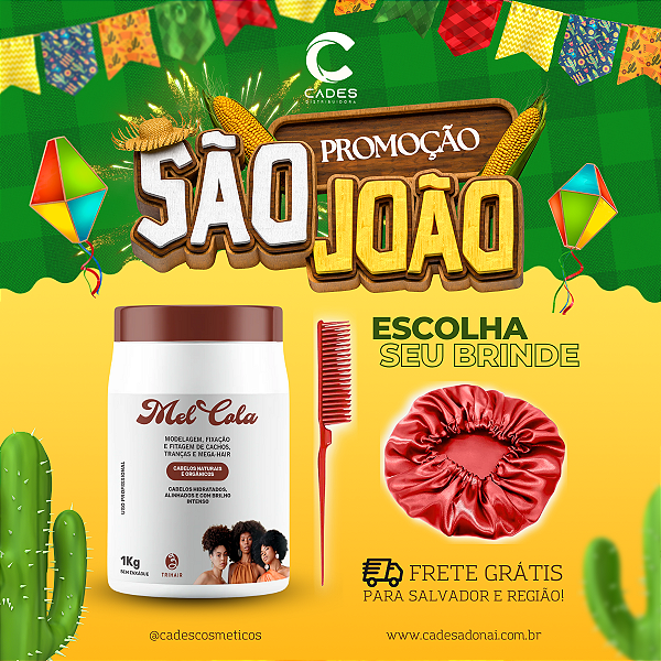 Promoção São João - Mel Cola Trihair 1kg + Brinde