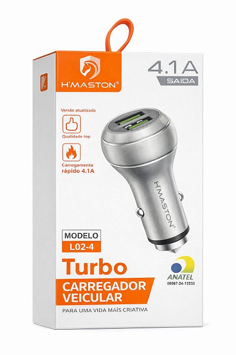 Carregador Veicular H'Maston 4.1A Turbo