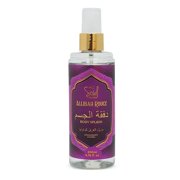 Body Splash Árabe Allibah Rouce Soul Cosméticos 200ml