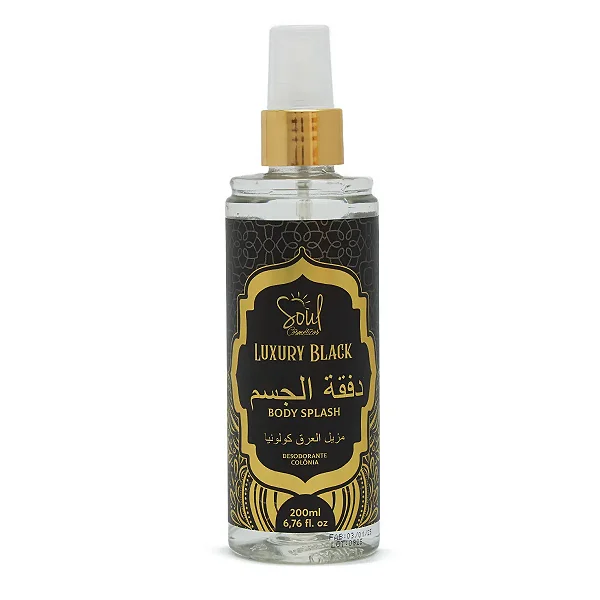 Body Splash Árabe Luxury Black Soul Cosméticos 200ml
