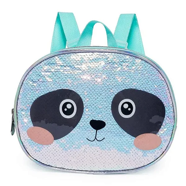 Lancheira Térmica Pack Me Sweet Panda Paetê Verde da PACIFIC