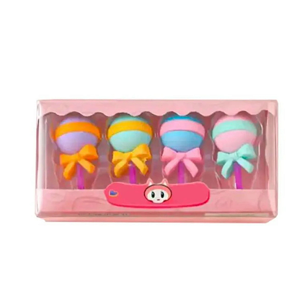 BORRACHA CUTE C/4 PIRULITO