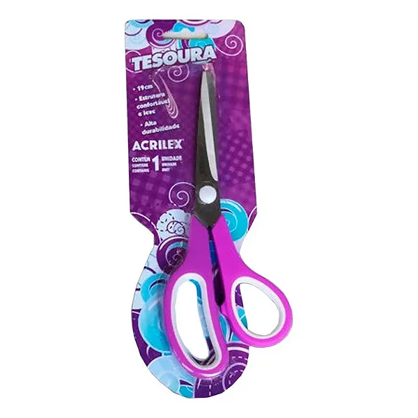 TESOURA MULTIUSO 19CM ROXA ACRILEX