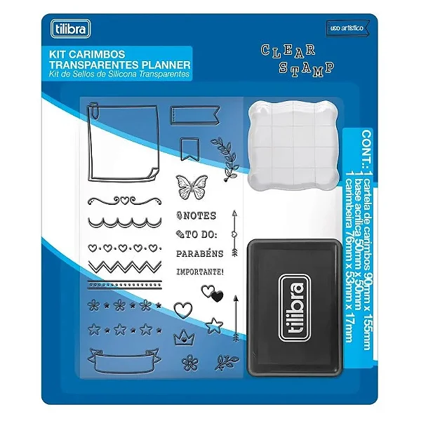 KIT CARIMBO TRANSPARENTE PLANNER
