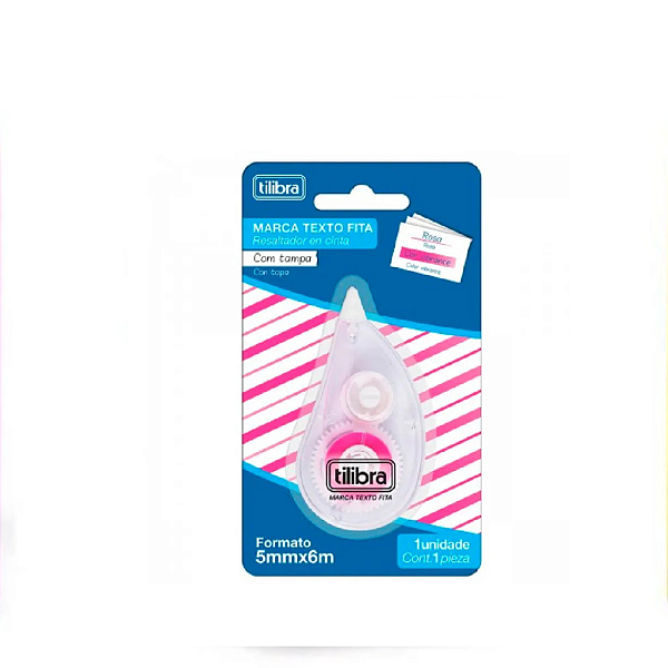 MARCA TEXTO FITA ROSA TILIBRA BLISTER