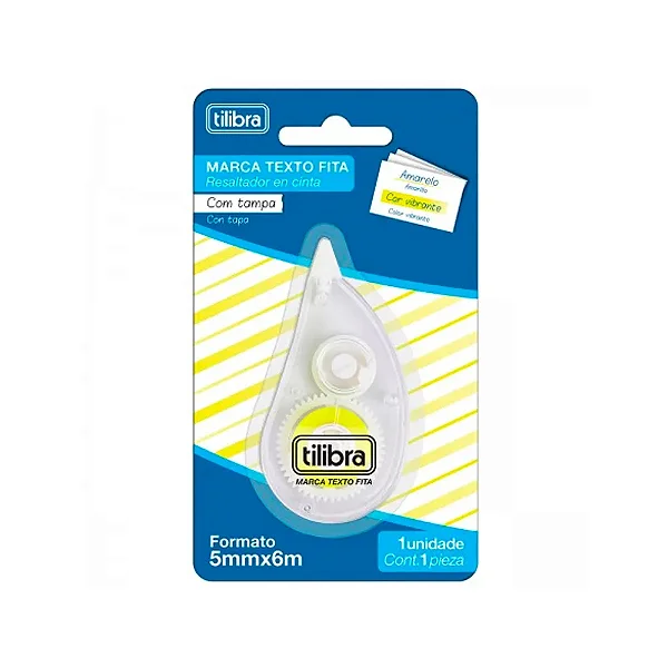 MARCA TEXTO FITA AMARELO TILIBRA BLISTER