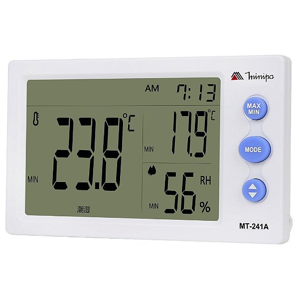 Relógio Termo-Higrômetro Int./Ext. Visor Maior Minipa MT-241A
