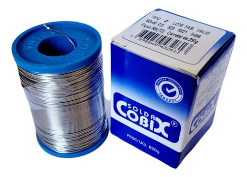 Rolo de Fio C/ Fluxo P/ Soldar 250g 60x40 0,5mm Cobix
