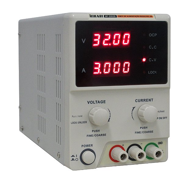 Fonte de Alimentação Digital Simples DC 32V/3A Hikari HF-3203S