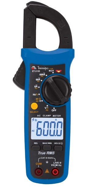 Alicate Amperímetro Digital TRMS Cat.III Minipa ET-3155