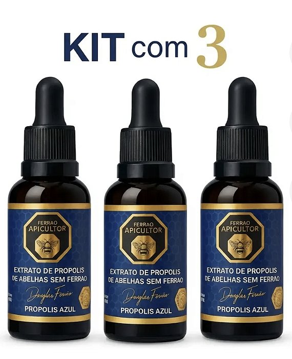KIT 3 frascos própolis Azul