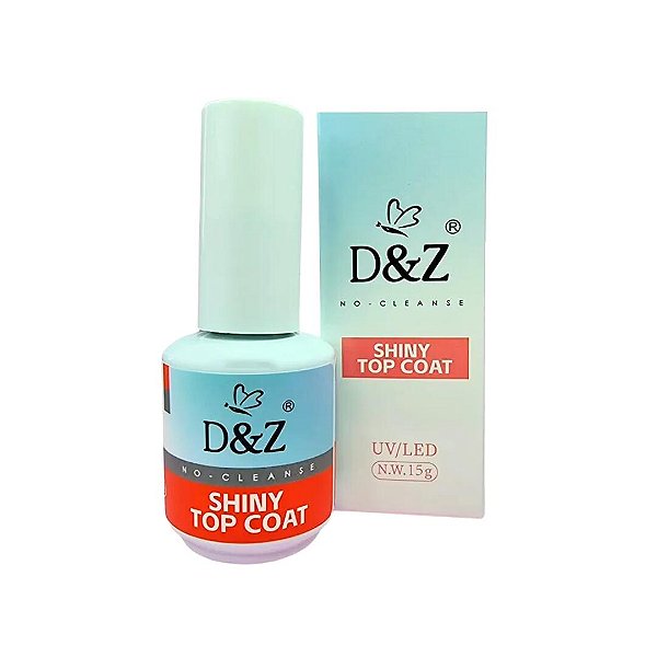 Top Coat D&z Shiny 15ml Alto Brilho Dz Uv Led Selante Unhas Acrigel