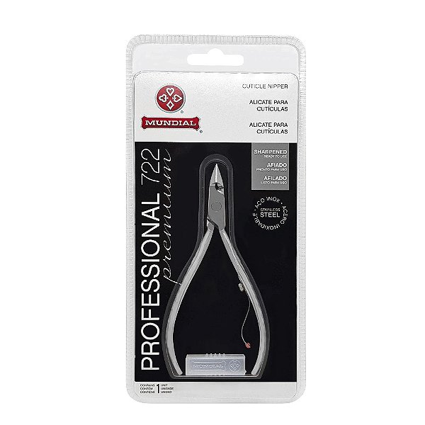 Alicate de Cutículas Mundial 722 Professional Premium Inox