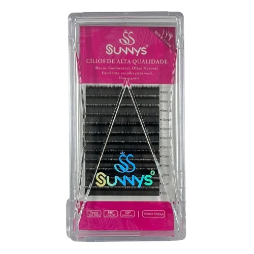 Cílios Fio a Fio Sunnys Flowering 0,07L - Mix Ponta Tripla de 8 a 12mm