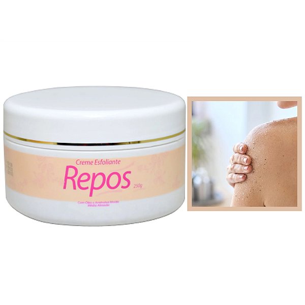 Creme Esfoliante com Amendoas 250g Repós para Pés Mãos e Corpo
