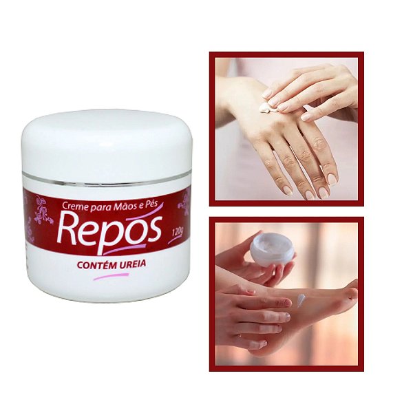 Creme Hidratante com Ureia para Mãos e Pés Repós 120g Manicure Spa