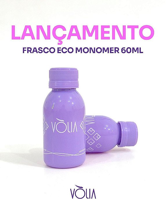 Frasco Vazio Pet Eco Vòlia 60ml para Monômer de Unhas