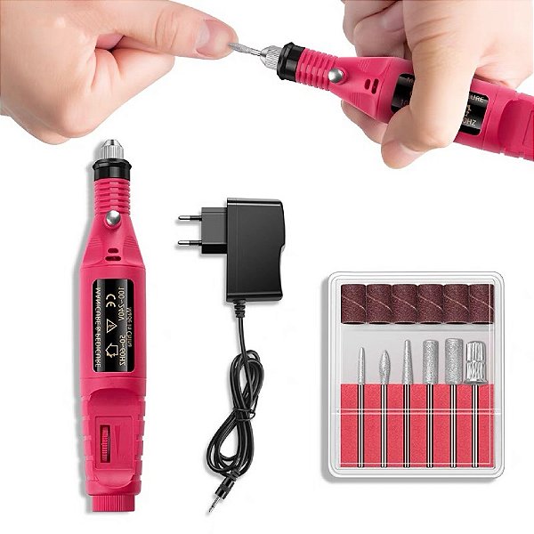 Lixadeira Caneta Elétrica Motor Unhas Profissional Gel Nails