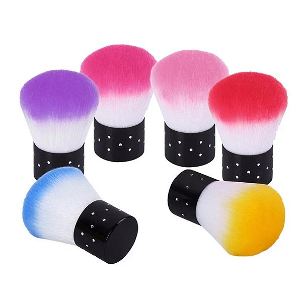 Pincel para Limpezar Pó Para Unhas Pompom Acrigel Manicure Uv e Esmalte em Gel