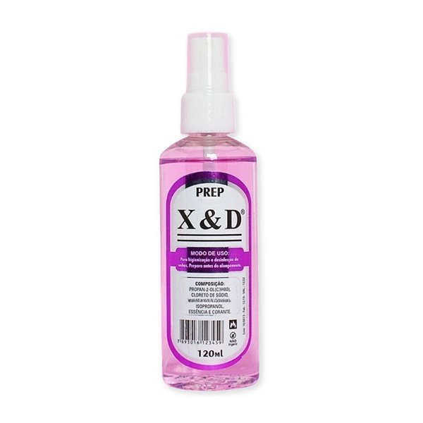 Prep Spray 120ml X&D Bactericida Antisséptico para Unhas