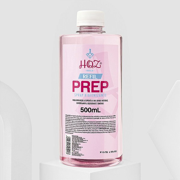 Refil Prep Spray HQZ Nails 500 ml com Extrato de Melaleuca Higienizador Unhas