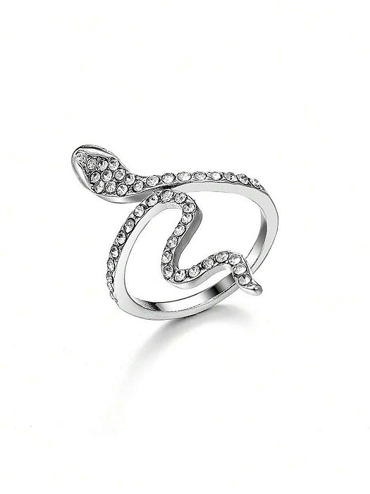 Anel de Falange Cobra para fotos com Strass com glitter Manicures
