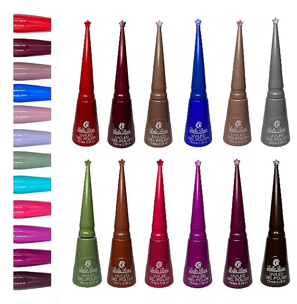Esmalte em gel Bella Rosa Pontudo Estrela 15ml Led/ UV para Alongamento Unhas Acigel