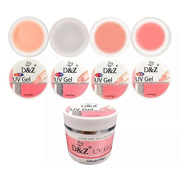 Gel D&Z 15g Led Uv Gel para Unhas DeZ Profissional - Gel Construtor Para Unhas Esmalte em gel