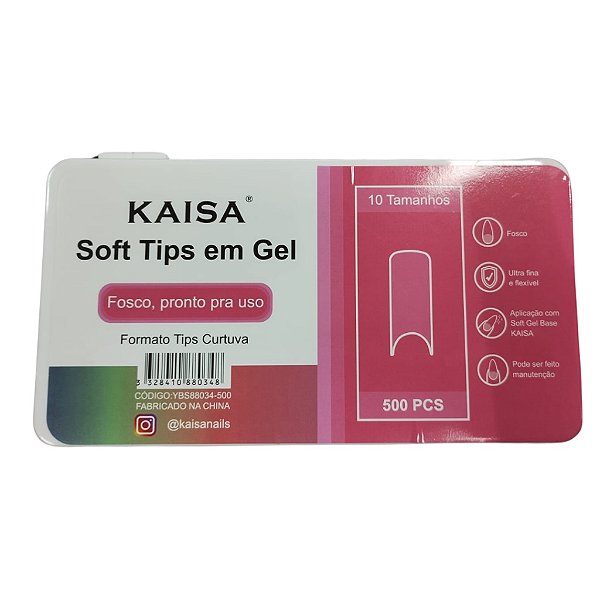 Caixa com 500 Unhas Soft gel Postiça para Nails Profissionais Unha Postiça Realista