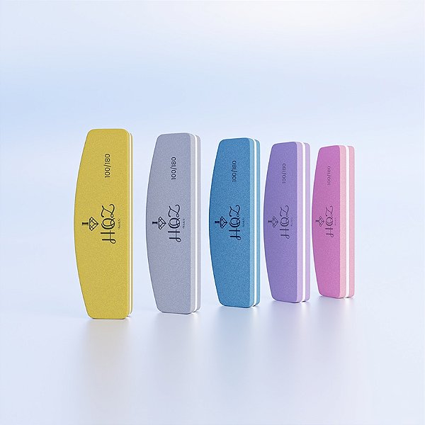 Kit 20 Mini Lixa Polidora Bumerangue 100/180 Profissional Nails Buffer HQZ Nails