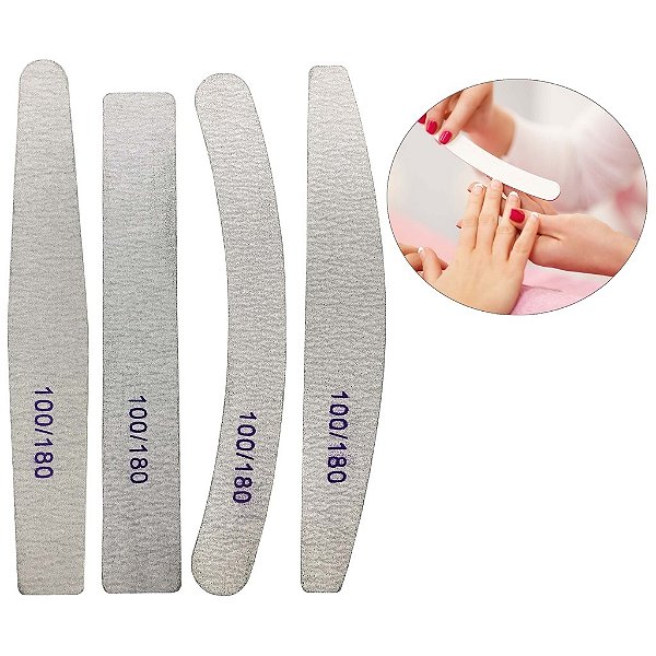 Lixa Abrasiva Kaisa 100/180 Lavável para Unhas Acrigel
