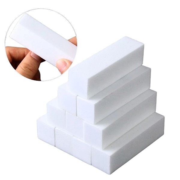 Lixa Bloco Polidora de Unhas Acrílico Gel Porcelana