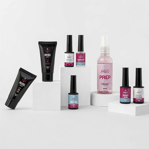 Kit Redução de tempo com Polygel HQZ Nails para Manicure Profissional