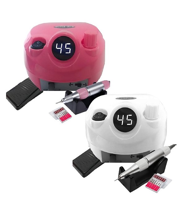 Lixadeira de Unha Elétrica Porquinho com visor Digital 35.000 RPM Bivolt