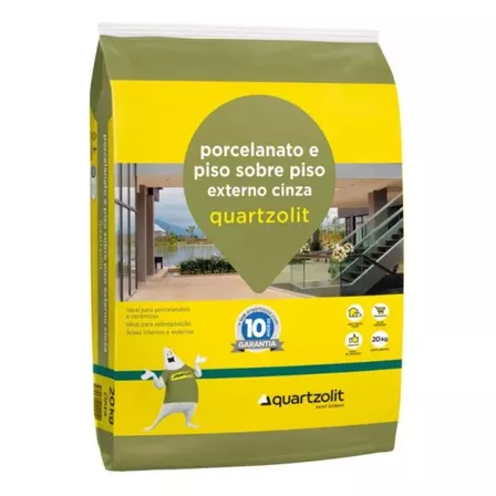 ARGAMASSA PORC/PISO EXTERNO CINZA 20KG - QUARTZOLIT
