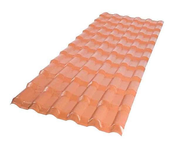 TELHA COLONIAL PVC PLAN 6 ONDAS 242X88 - TERRACOTA