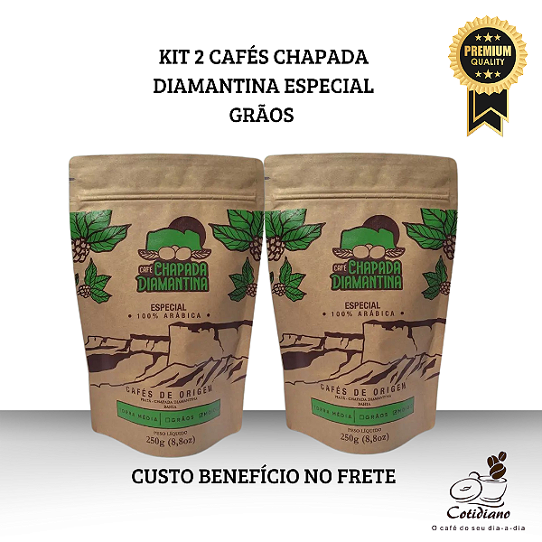 Kit 2  Pacotes do Cafés Chapada Diamantina Especial 84+ Pontos - Grãos