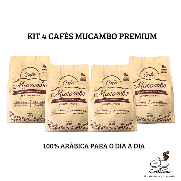 Kit 4 Pacotes de Café Mucambo Premium 100% Arábica Moído Artesanal