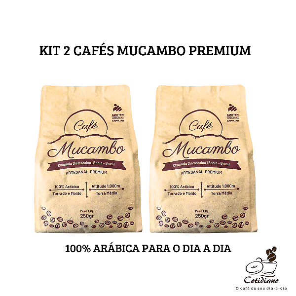 Kit 2 Café Mucambo Premium 100% Arábica Moído - Café Artesanal de Agrofloresta - 500g